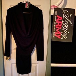 Black Off-shoulder Sweater Dress